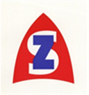 Rotes schildförmiges Emblem mit blauem Buchstaben Z auf weißem Hintergrund.